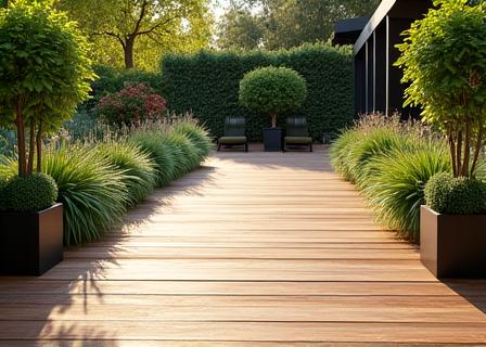 Luxe houten vlonderterras buiten